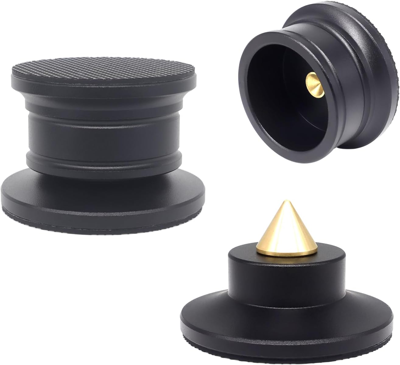 Evaty 4 Pcs Audiophile Speaker Isolation Spikes for Turntable Amp CD DAC Recorder.Speaker Resonance Reducer