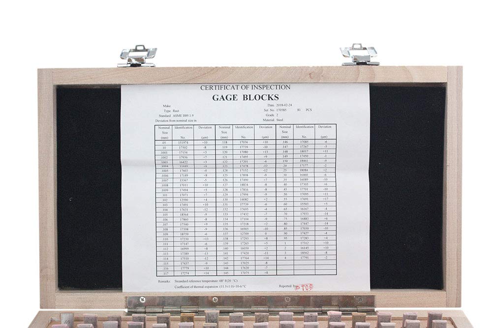 Accusize Industrial Tools 81 Pc Grade AS-2 Steel Gage Block Set, P900-S583