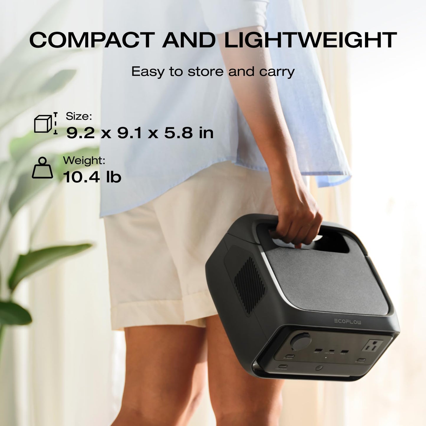 EF ECOFLOW Portable Power Station RIVER 3 Plus, 286Wh/12800mAh LiFePO4 Battery, 3 Up to 1200W AC Outlets, <10 MS UPS, Expandable to 858Wh, <30 dB Quiet, 1Hr Fast Charging Generator for Outdoor Camping