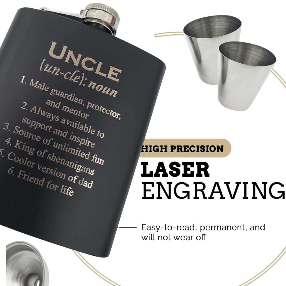 Favorite Uncle Gifts from Niece Funny, Birthday Gifts for Uncle from Nephew, Funny Fathers Day for Uncles, from Nephew, Godfather Gift, Pregnancy Announcement, Hip Flask