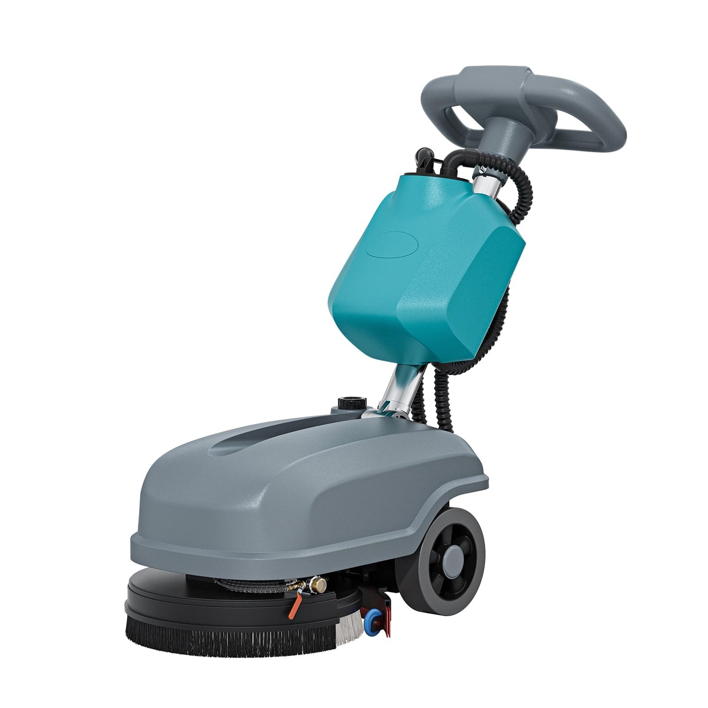 KARHDIR 15" Walk Behind Floor Scrubber Machine, 23" Squeegee, 6 Gal Dirty Water Tank Capacity, Floor Scrubber with Brushes, Hard Floor Scrubbers for Office Cafe Boutique Clinic Commercial Tight Space