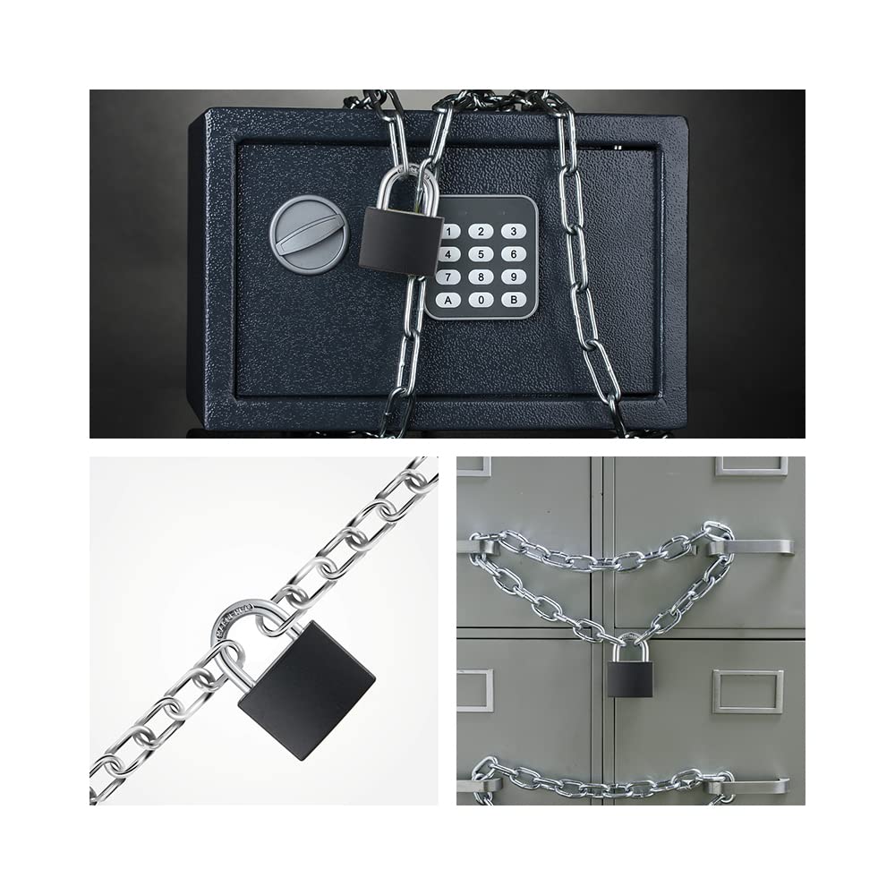CINCINNO Covered Aluminum Padlock with Key, 8 Pack 1-9/16" Padlocks with Same Key，Key Lock for Outdoors