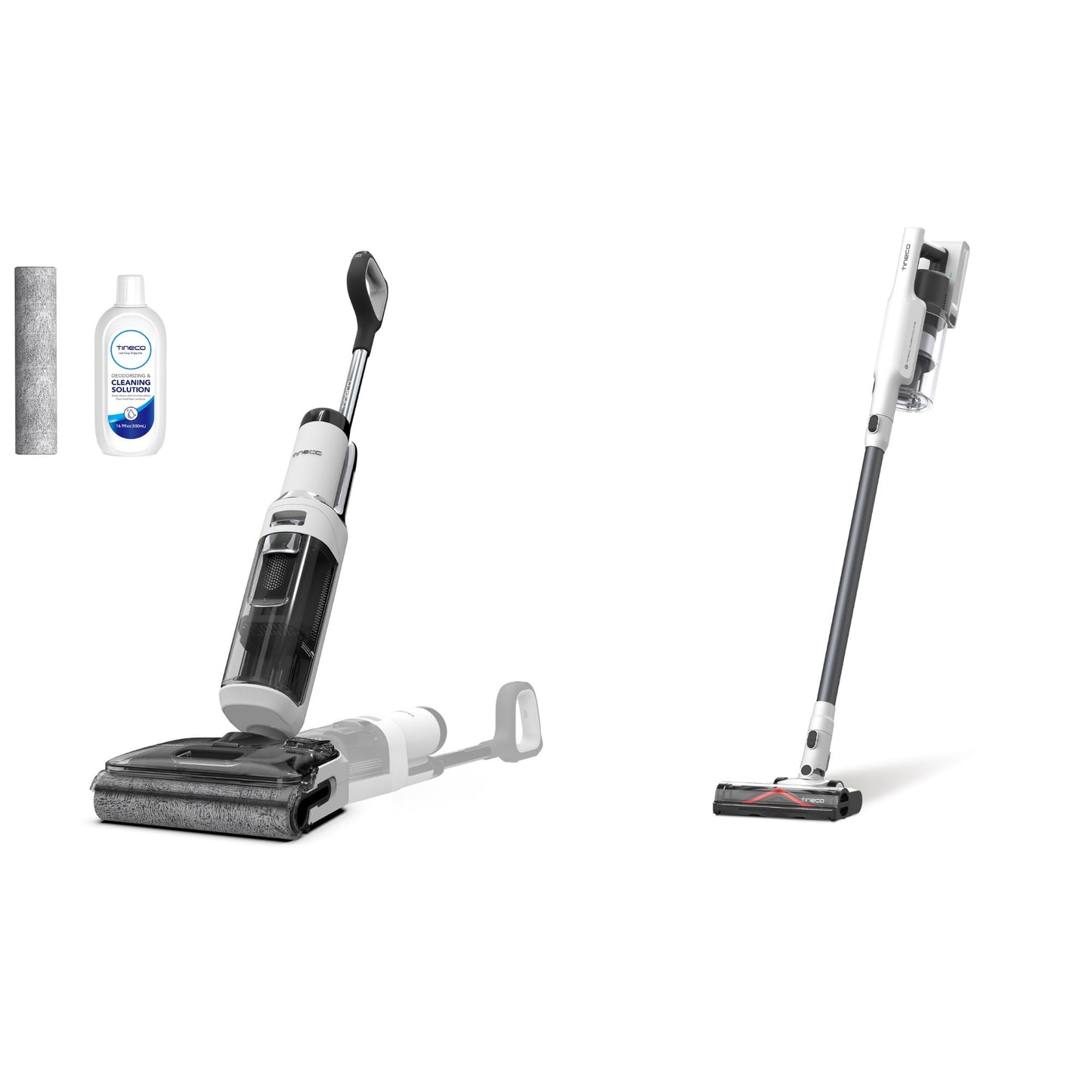 Tineco Floor ONE Stretch S6 Cordless Wet Dry Vacuum Cleaner & 30S Cordless Stick Vacuum Cleaner, 160W Suction, 60Min Runtime, 1L Larger Dustbin, ZeroTangle Brush, PureCyclone Tech, LED Headlight, Whit