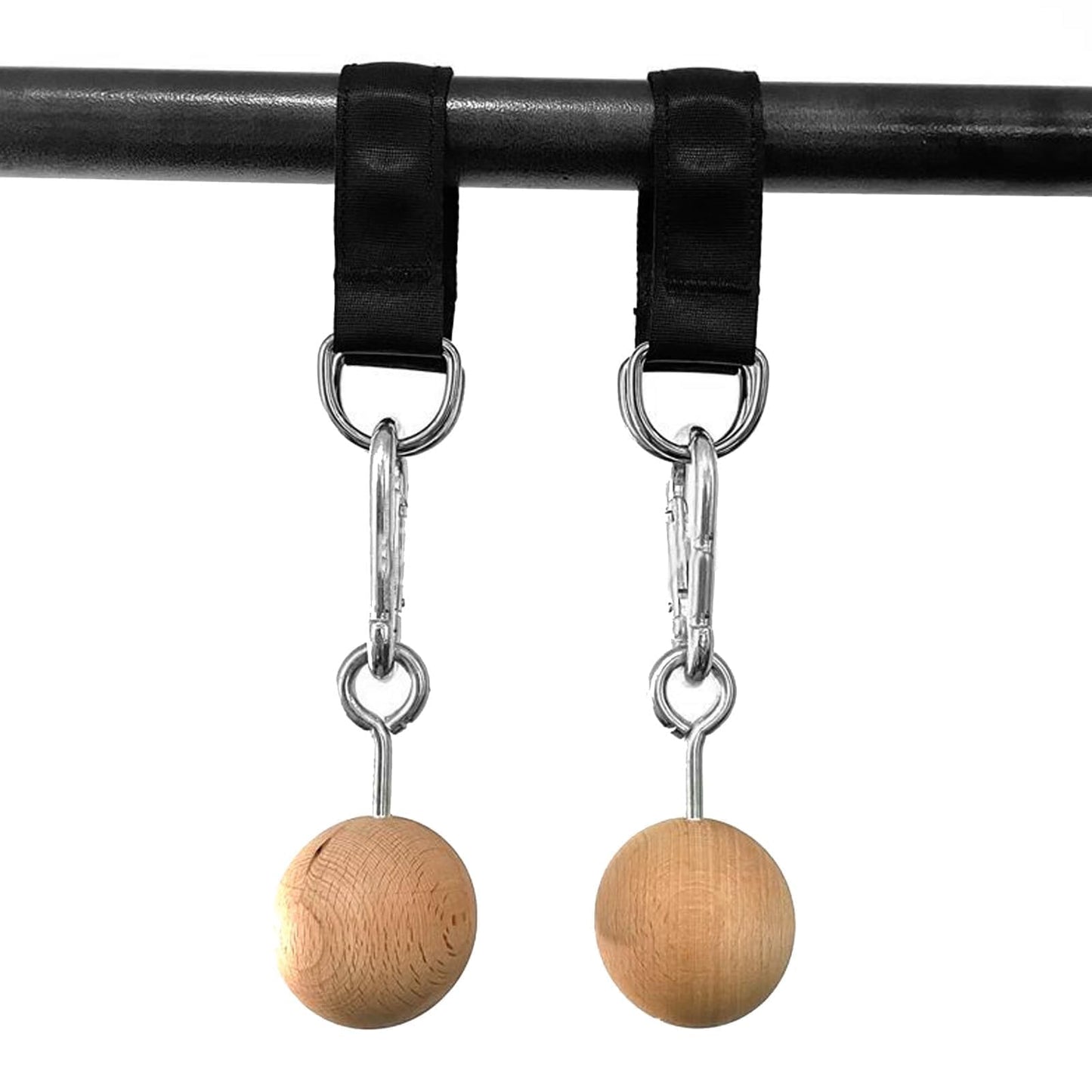HERCHR Rock Climbing Training Pull Up Ball Hold Grips, Wooden Non-Slip Hand Grips Balls & Straps for Strength Training, Forearm and Chin Up Bar, Kettlebell, Barbell, Home Gym Workout