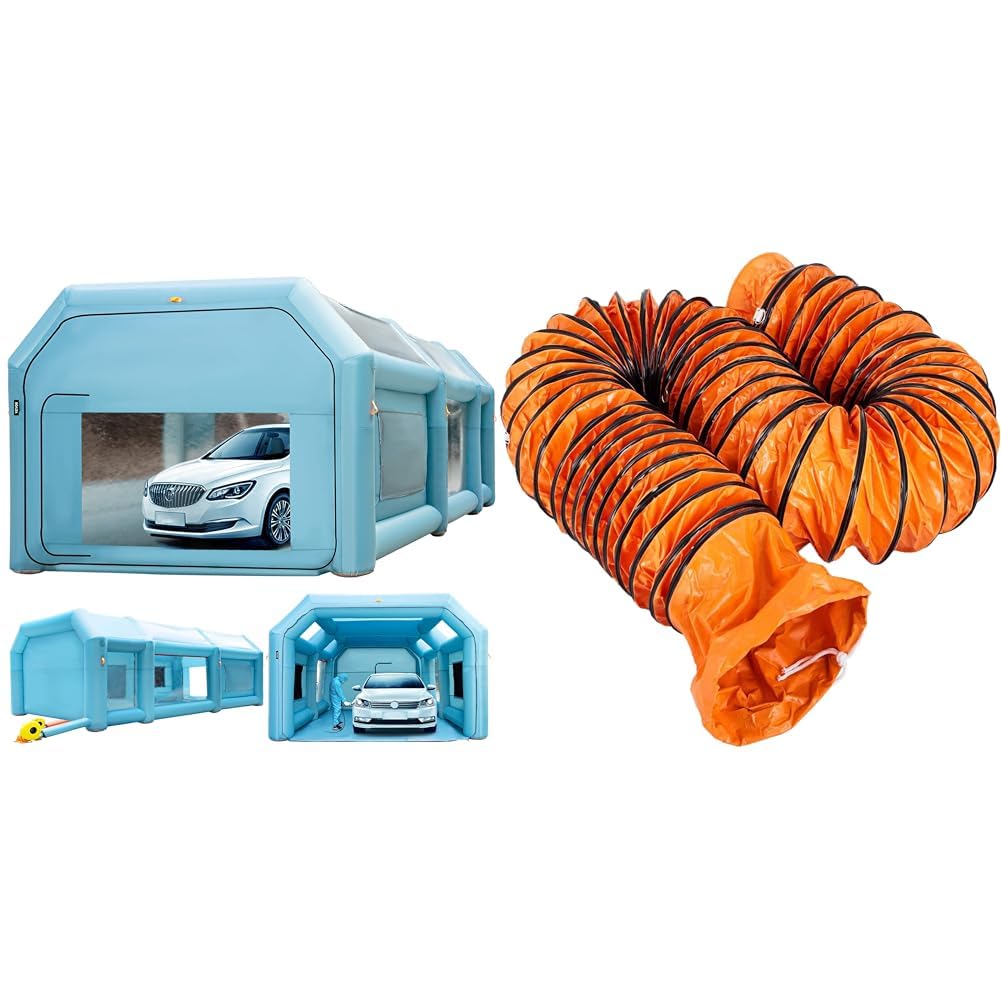 VEVOR Inflatable Paint Booth 28x15x10ft w/Air Filter System & Blowers + 25FT 12IN PVC Flexible Duct Hosing for Exhaust Fan