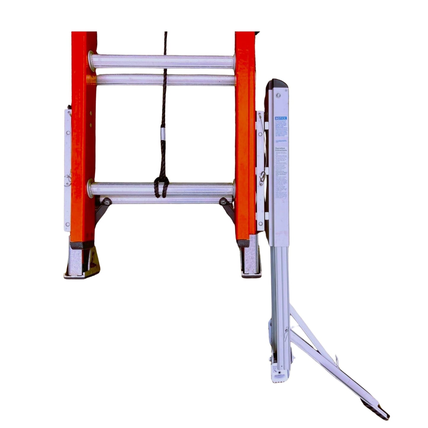 Levelok Detachable Supreme Extender - 1 Ladder Leveler w/Side Tip Stabilizer Arm & 2 Base Units - LL-STB-4SE-2QC - Snaps on Either Side of Ladder