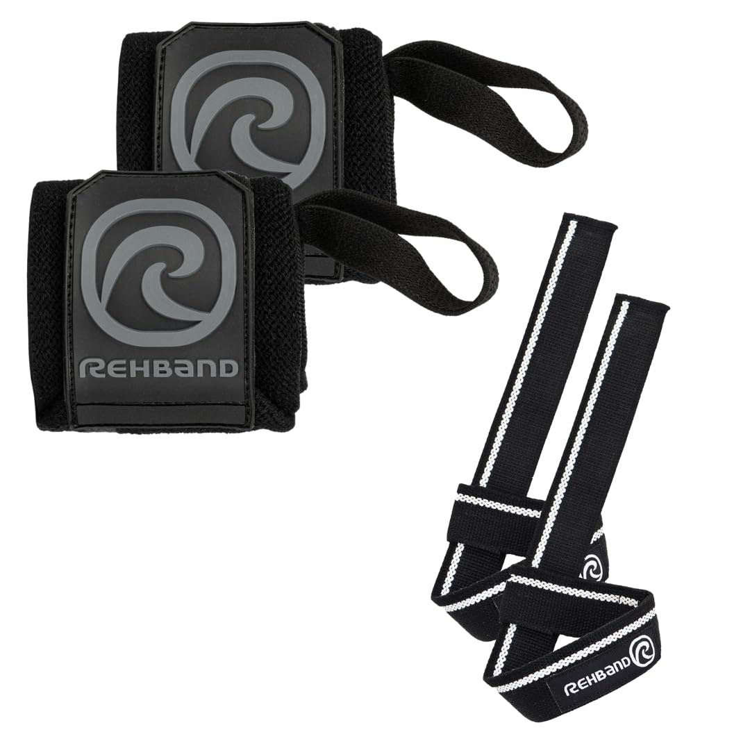 Rehband Wrist Wraps 1 Pair, Lifting Straps Weightlifting, Support for Bodybuilding, More Strength, Size: One Size