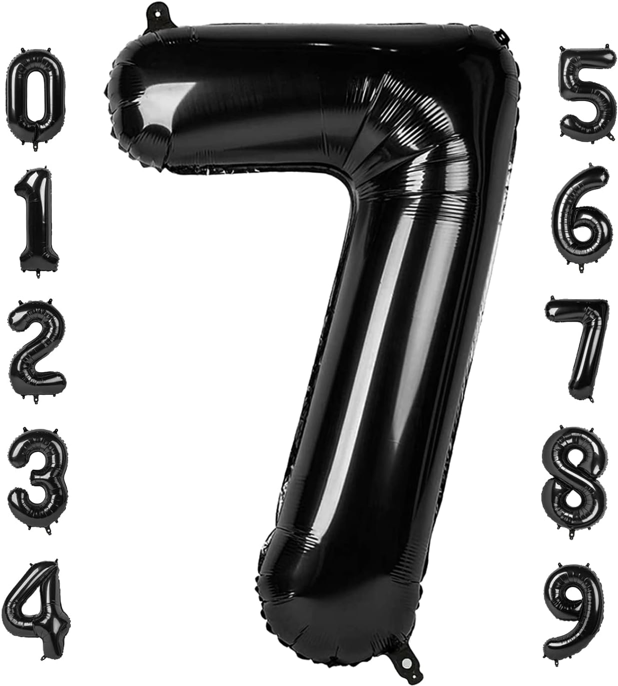 Skiennix 40-Inch Black Number 7 Balloon - Perfect Birthday Decorations for Ages 7, 17, 27, and 70