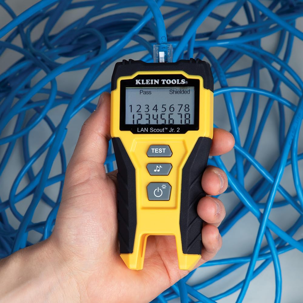 Klein Tools VDV526-200 Cable Tester, LAN Scout Jr. 2 Ethernet Tester for CAT 5e, CAT 6/6A Cables with RJ45 Connections