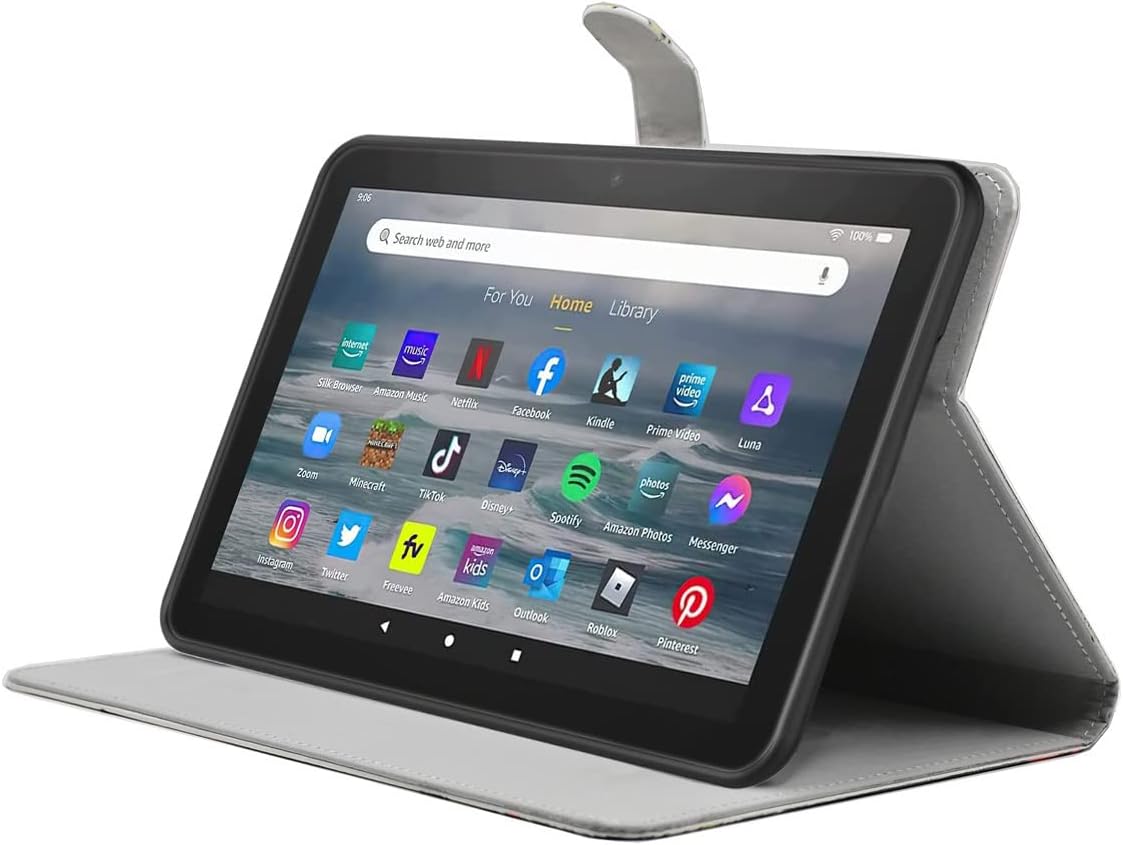 YHB 8 8 10th/12th 2020/2022/2024 Case for All New Fire HD & Plus Tablet Generation, Release, Slim Folio PU Leather Case