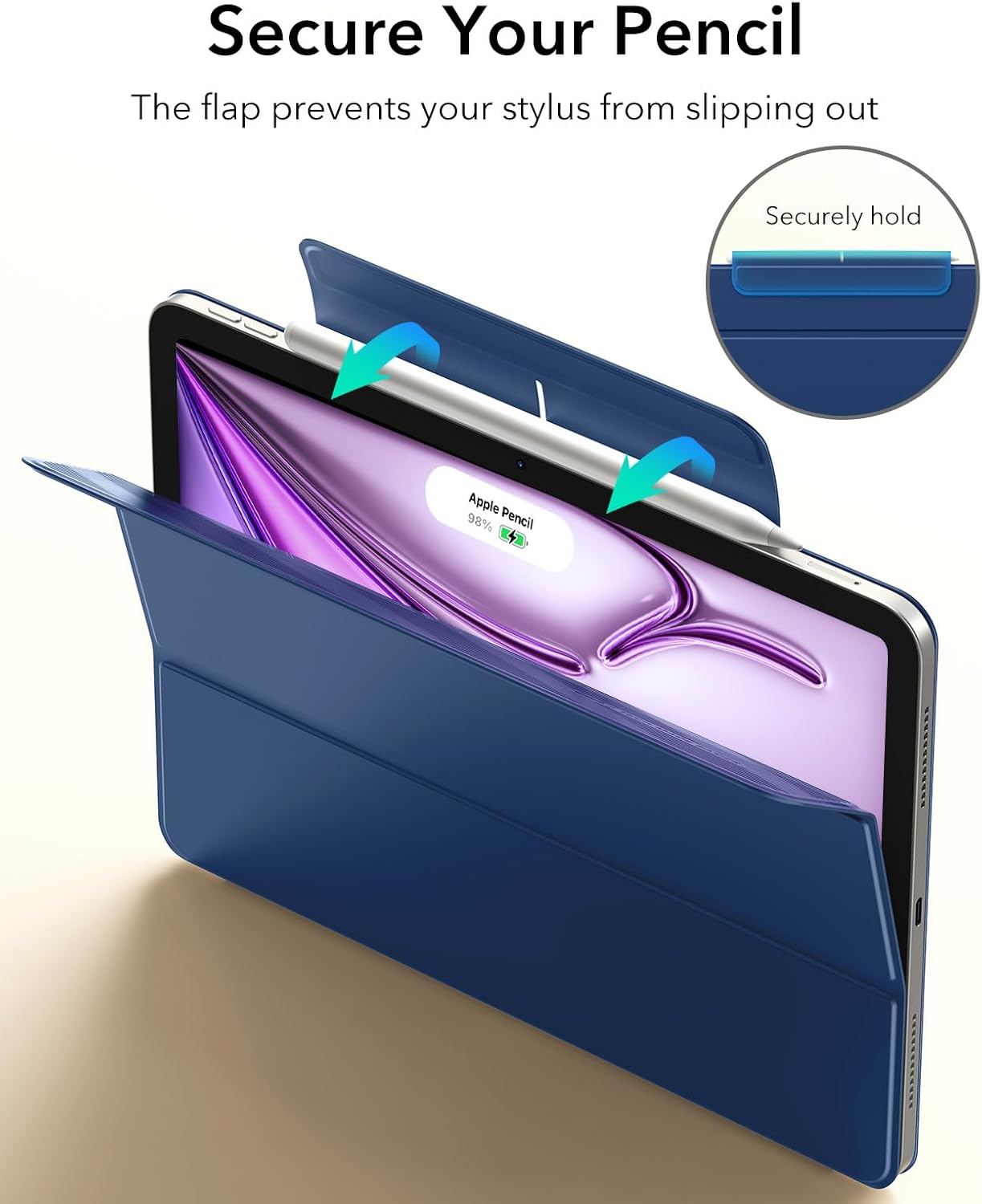 ESR 13 Inch M4/M3/M2 (2026/2025/2024), 12.9 for iPad Air Case iPad Pro Case, Powerful Magnetic Attachment, Slim Trifold