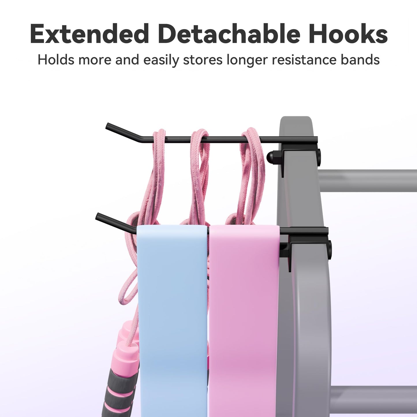 Josmimic 3-Tier Heavy-Duty Home Gym Storage Rack with Hooks and Smooth Wheels for Workout Gear