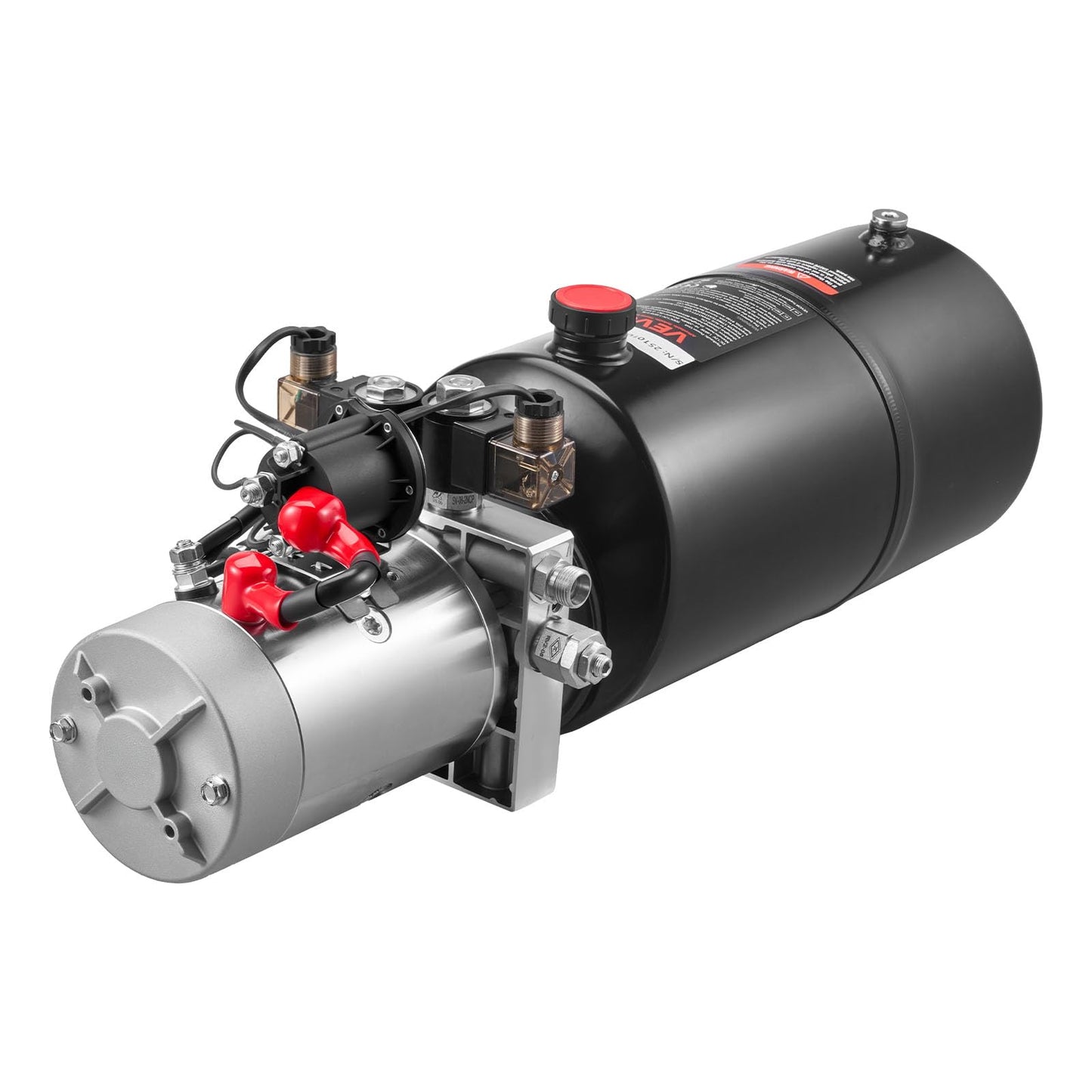 VEVOR 8 Quart Hydraulic Power Unit, Double Acting Dump Trailer Pump, 3200 PSI Max Relief Pressure & 0.91 GPM Flow Rate, DC 12V Hydraulic Pump with Metal Reservoir for Dump Trailer Car Lifting