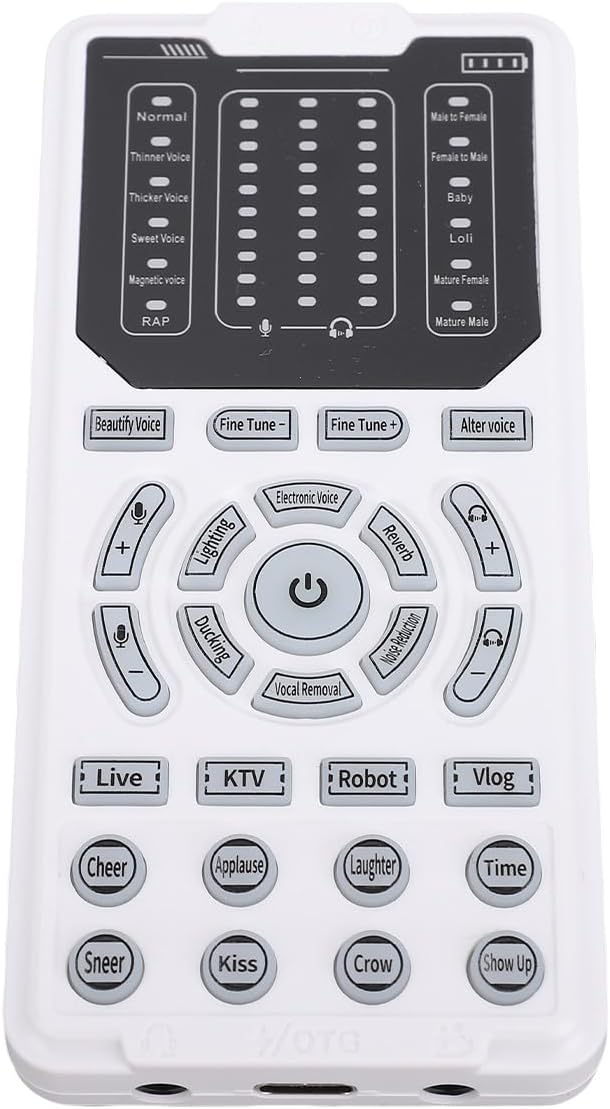 ZJchao 15 10- (5.6 .5 11 cm) Portable Voice Changer for Live Streaming & Gaming Voice Modes, Adjustment, Noise