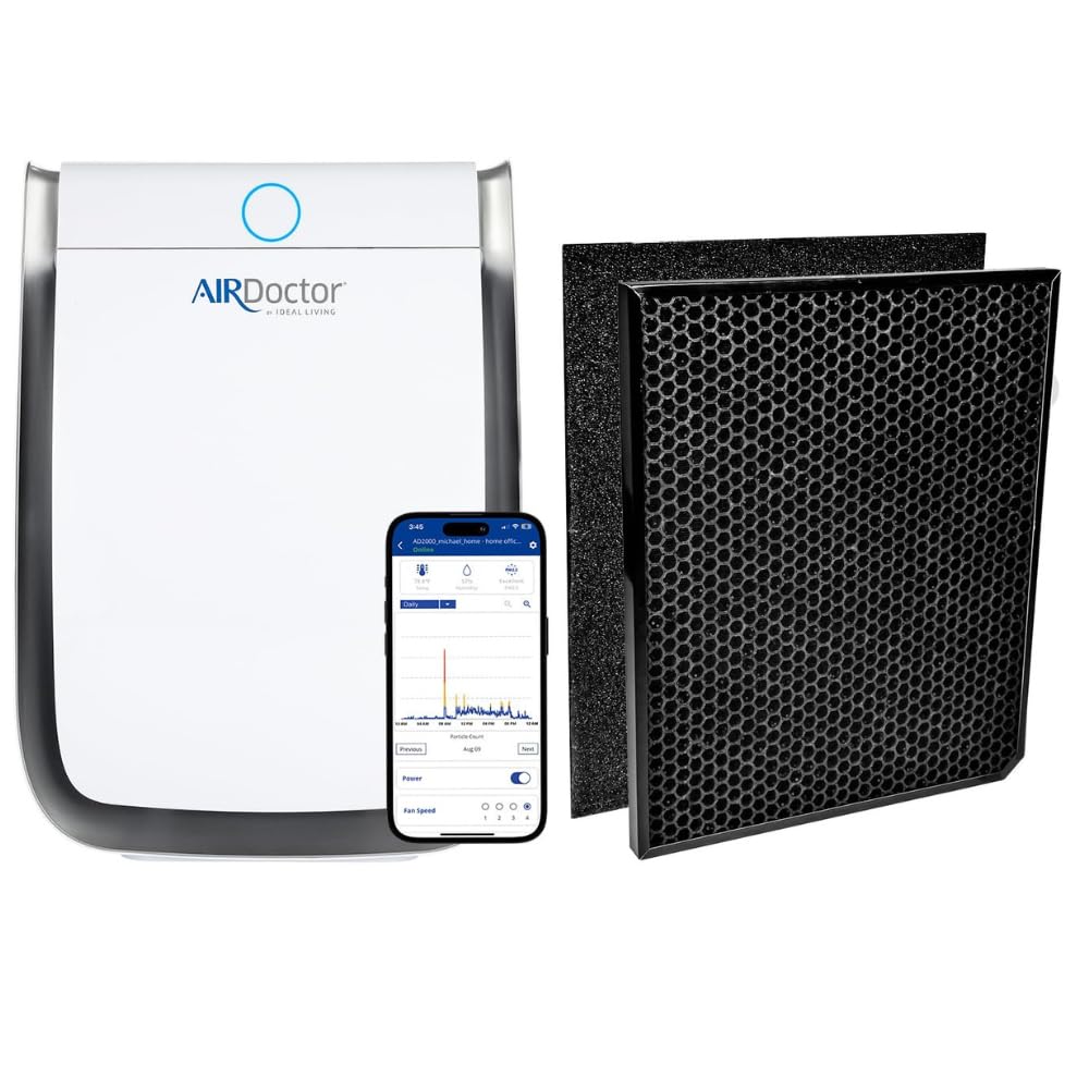 AIRDOCTOR 3500i SMART Air Purifier for Living Rooms & Bedrooms with UltraHEPA, Carbon/VOC, Pre-Filters with Extra VOC Replacement Filter Bundle