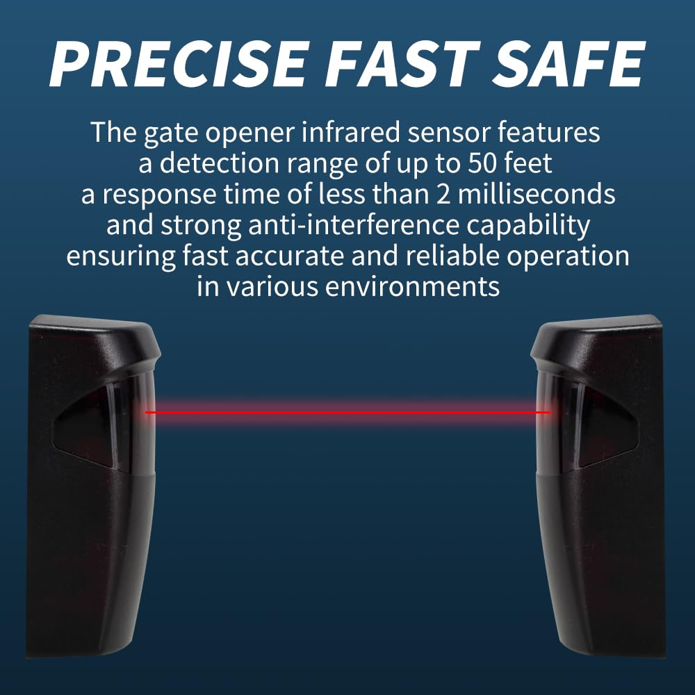 Sliding Gate Opener with WiFi App Control & 4 Remotes, Automatic Electric Gate Motor Complete Kit for Driveway Slide Gates Up to 1400lbs, Chain Driven Security System with Infrared Sensor, Auto Close