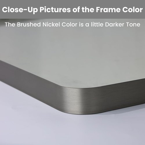 LOAAO Brushed Nickel Bathroom Mirror - 72x40 Inch Rounded Rectangle Design | Anti-Rust, Versatile Hanging Options
