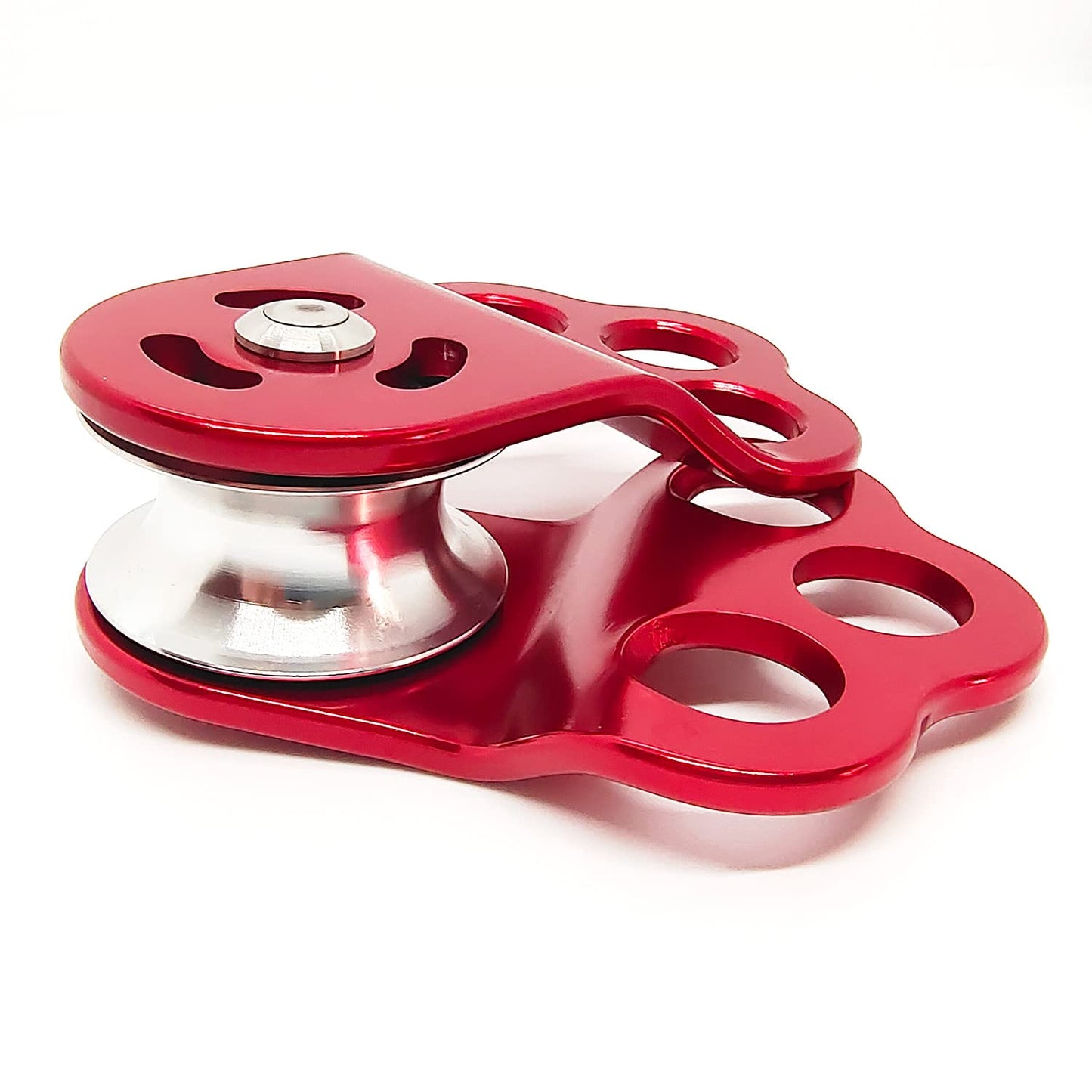 EMMRAGNO 30KN Climbing Single Pulley Climbing Three Hole Hitch Pulley Climbing Bearing Pulley, Hauling Pulley for Rock Climbing, Rappelling, Zipline Sports etc.