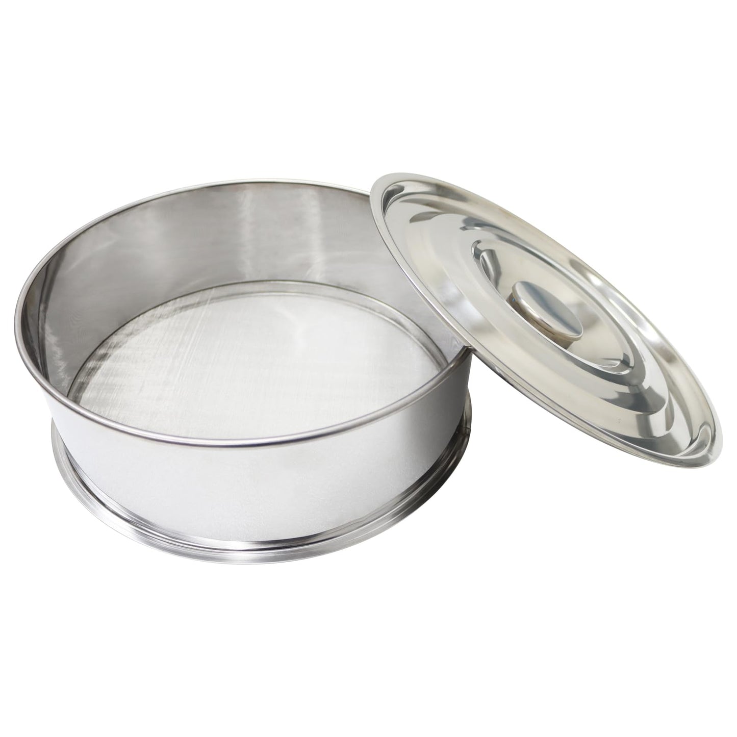 INTBUYING Automatic Powder Sifter Machine, Sieve Shaker Vibrating Machine, Electric Stainless Steel Powder Shaker, Electric Sieve Vibrating Screen with 60 Mesh Screen, 110V, 11.8 inch Diameter