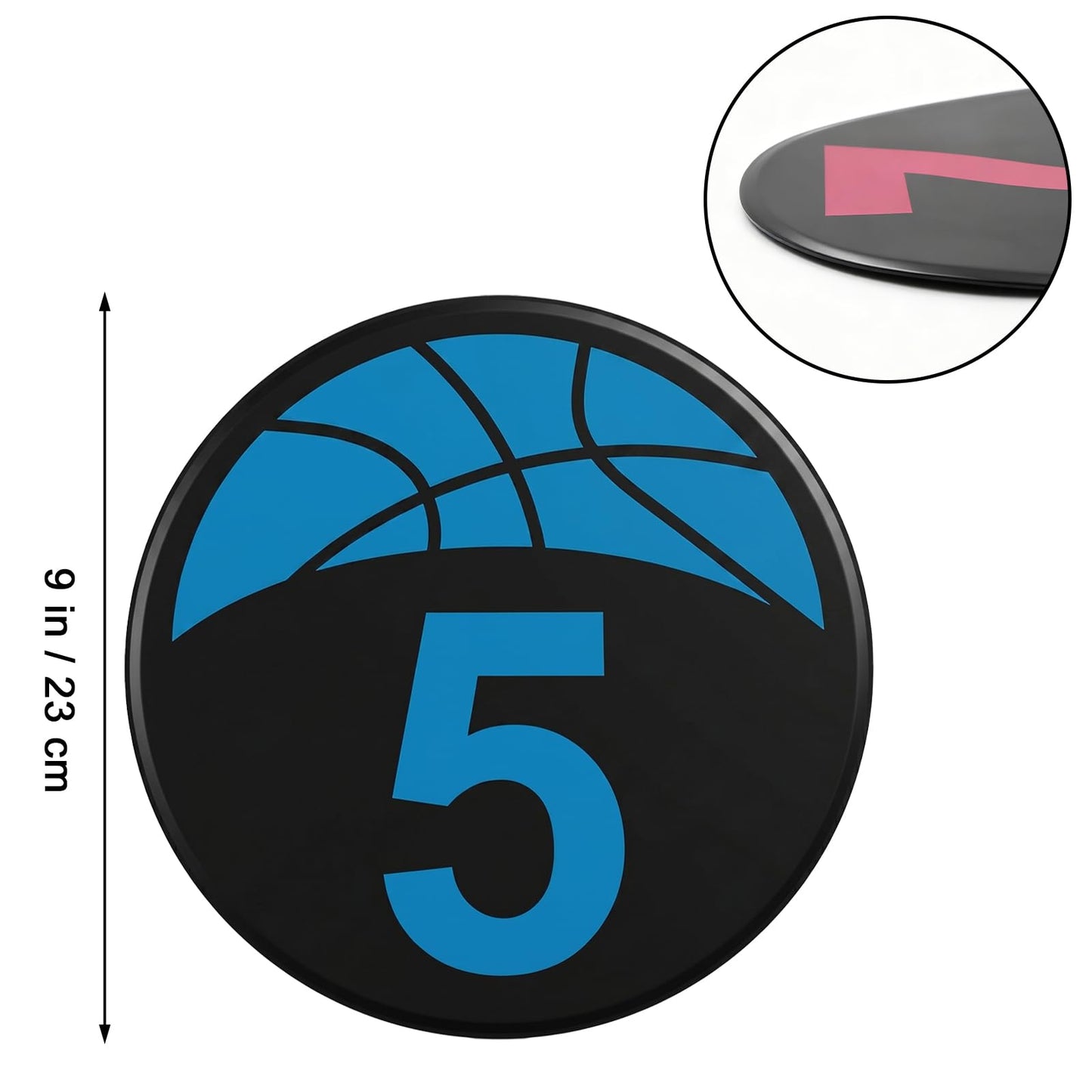 Okllen Set of 10 Basketball Poly Spots Markers, 9" Numbered Floor Dots with Storage Bag, Non-Slip Rubber Agility Training Markers for Gym, Court, Sports Drills & Coaching