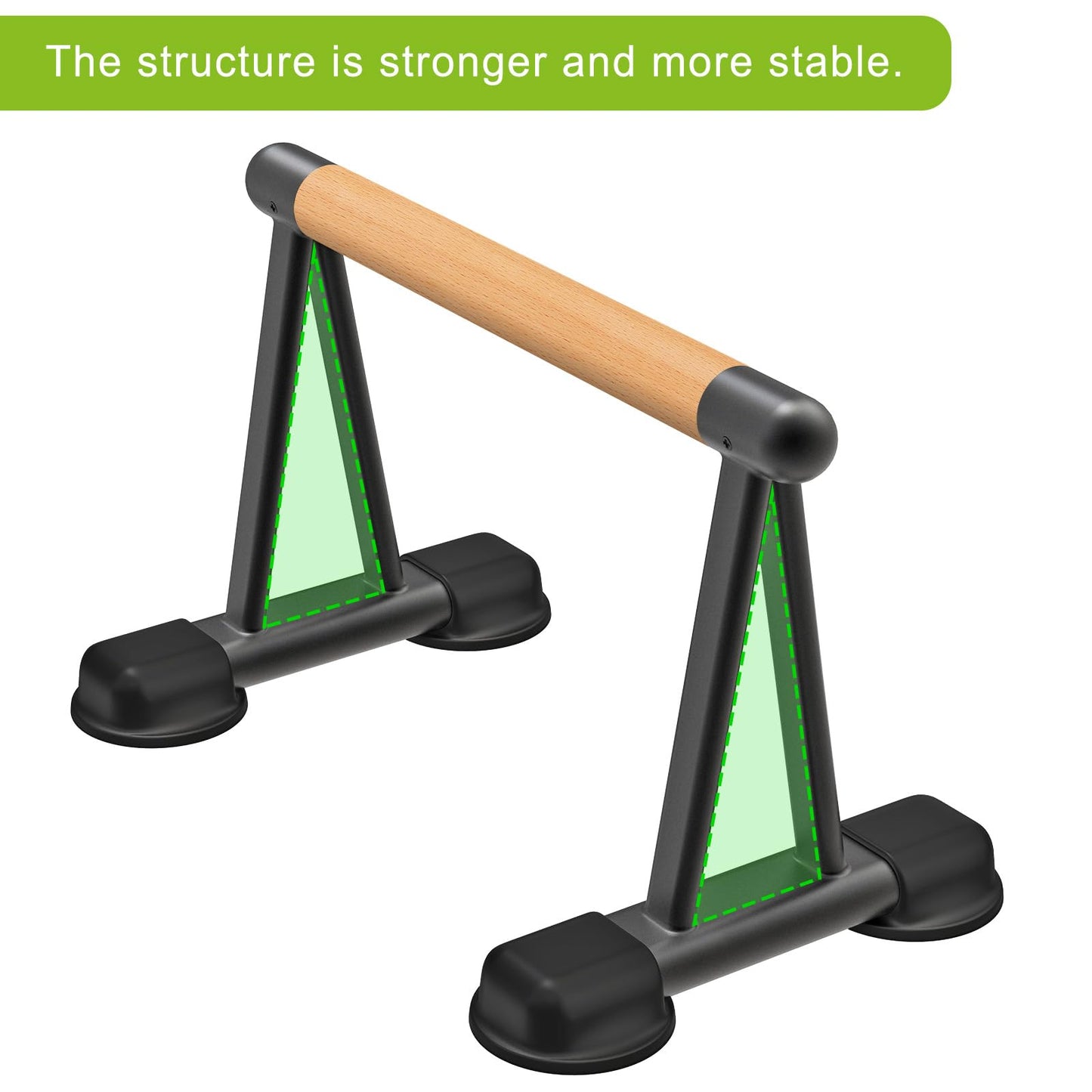 Dolibest Push Up Bar, 12'' High Parallettes Bars with Wooden Handles, Stable and Comfortable Calisthenics Equipment, Suitable for Handstand, L-Sit, Dip Bar, Strength Training for Indoor Outdoor