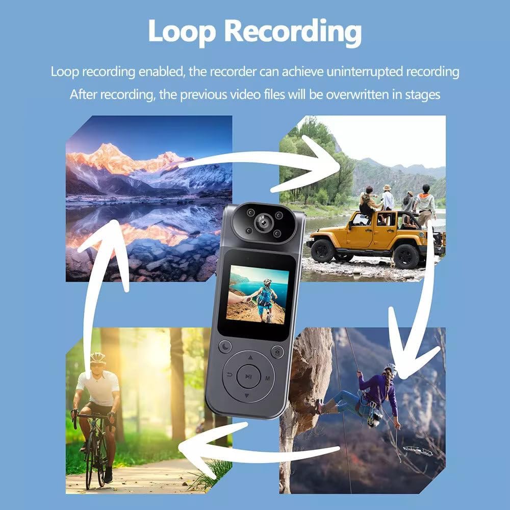 KATZEIST 1.5Screen 64GB Card,1080P 180 Mini Body Camera Video Recording with Memory Wearable Personal Bodycam