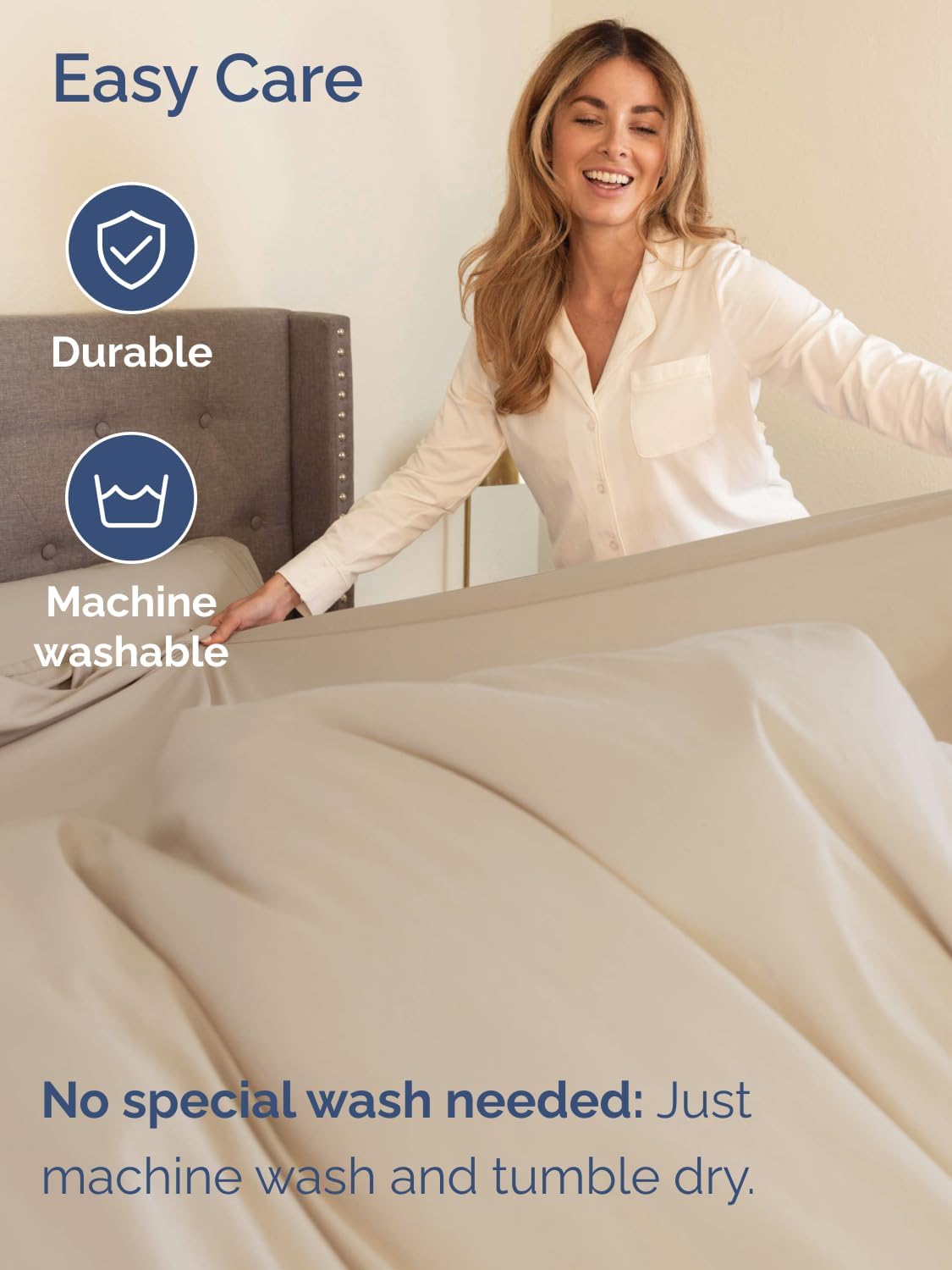 Skiennix Extra Deep Queen Sheet Set - 6-Piece Breathable Cooling Bedding - Soft, Wrinkle-Free Wheat Color