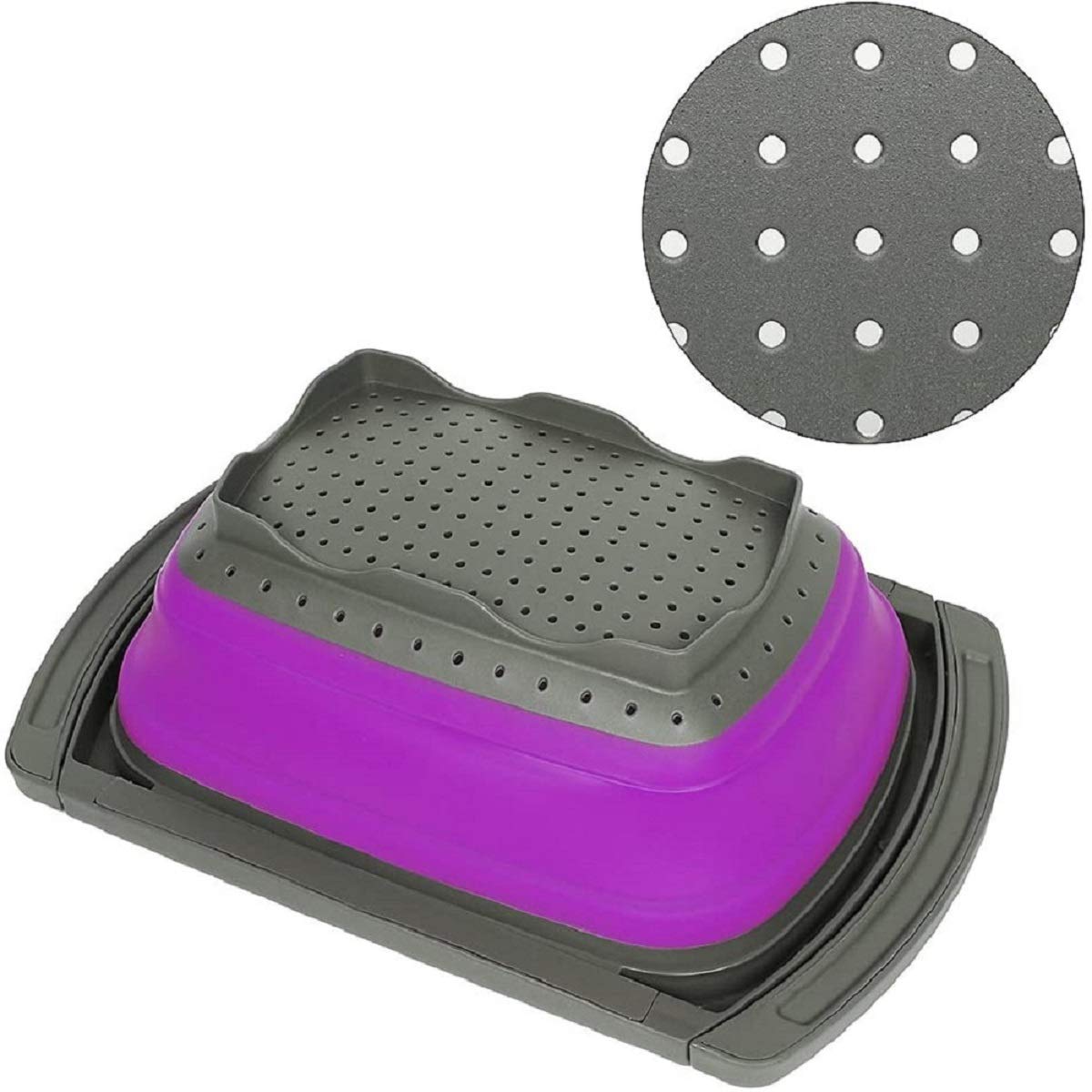 Purple Collapsible Silicone Kitchen Colander/Strainer