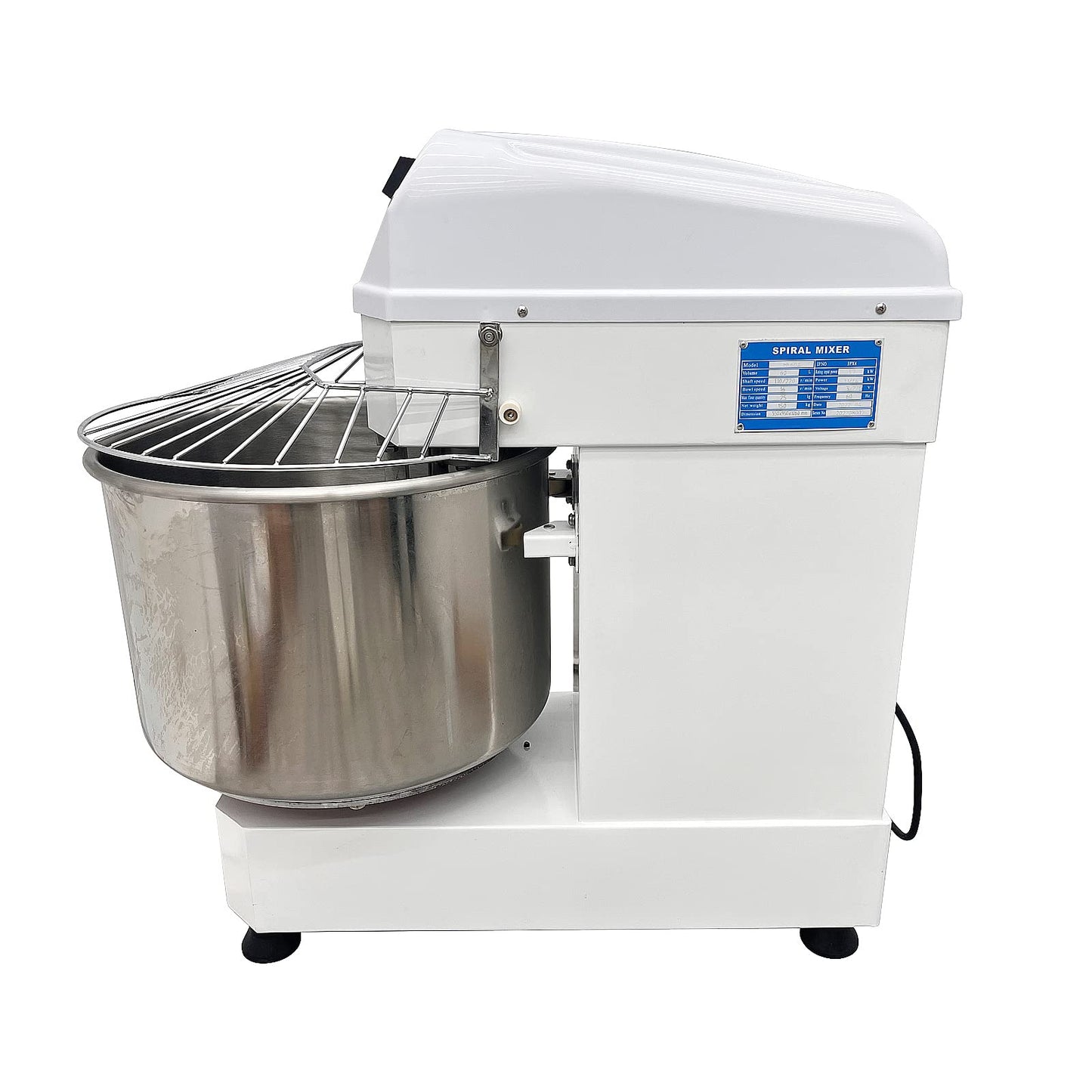 LGXEnzhuo 60L Stand Mixer, 220V 3700W Dough Kneading Machine, Commercial Electric Dough Mixer Machine, Double Action Double Speed Spiral Dough Mixer, Three-phase Voltage