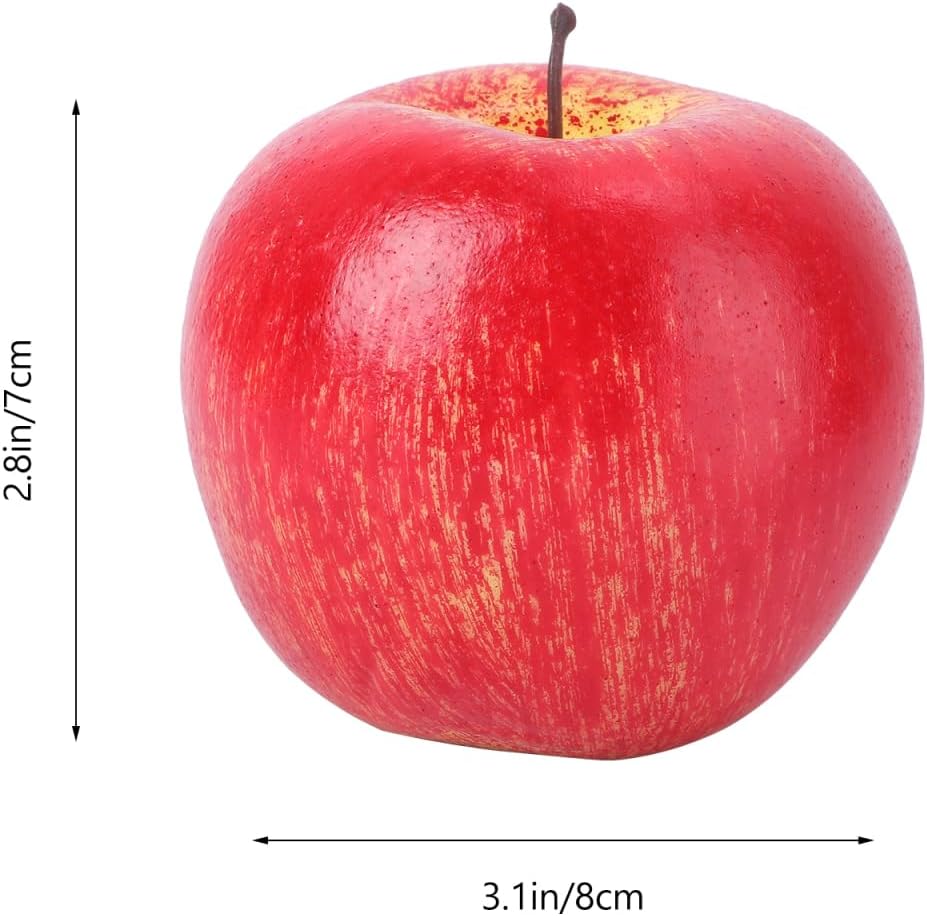 3.14 Inch UKCOCO Large Artificial Red Apple, Realistic Foam Fruit Model for Home Kitchen Decor, Lifelike Fake Apple