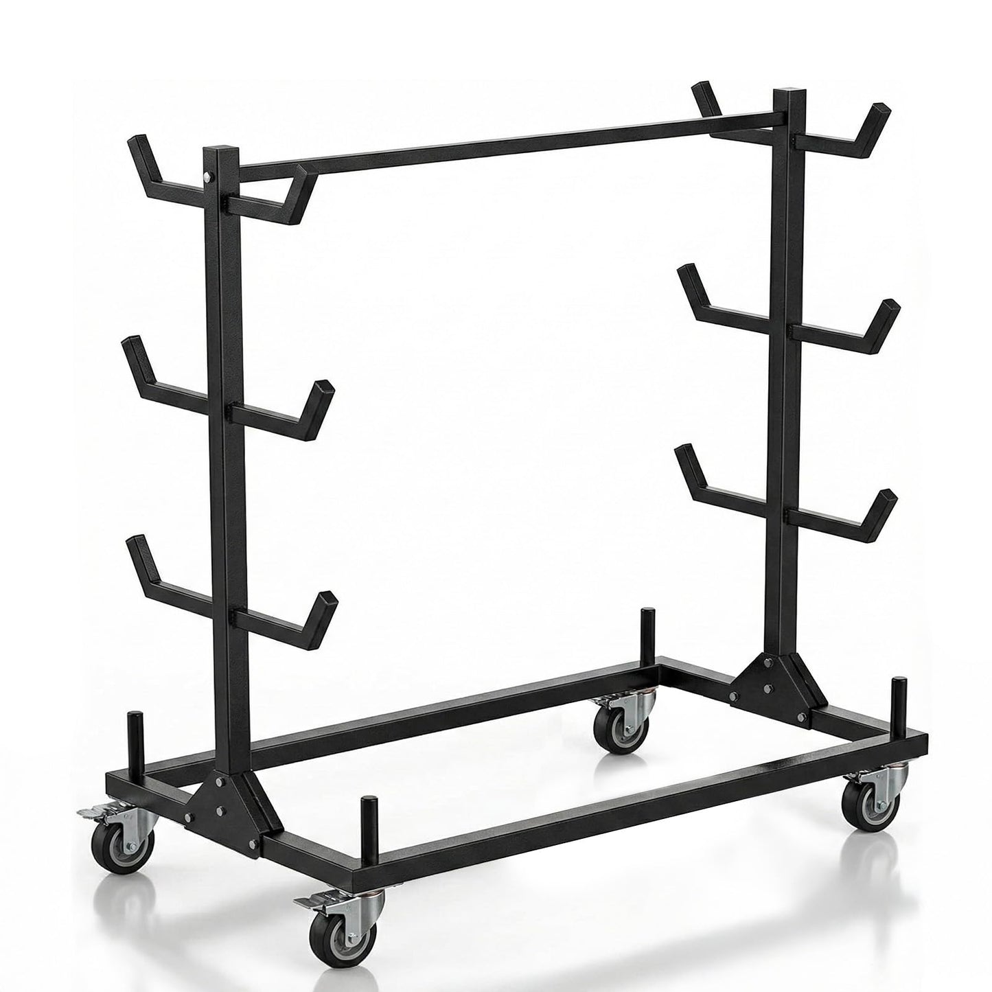 BUYYAH Mobile Conduit Lumber & Pipe Rack, Heavy Duty Alloy Steel Storage Rack with 6 Casters (4 Swivel & 2 Fixed), 1000 LB Capacity, 4.3ft x 2.2ft x 4ft