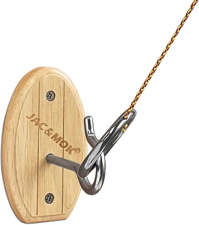 Hook and Ring Toss Game Swing Game DIY Kit -Stainless Steel Ring, Polyester Rope and Hardware