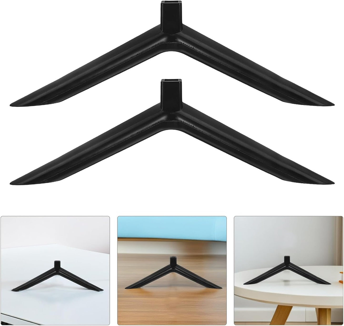 Luxshiny 4pcs 24-inch Plastic Tv Stand Base with Screws for Tvs Tabletop Replacement Brackets Stable Monitor Holder
