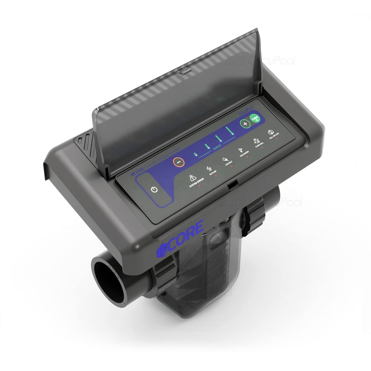 CircuPool CORE35 Salt Chlorinator System | 8 Year Manufacturer Warranty | No DIY Install Penalty | USA Titanium | 1.4 lb CL Output | Electronic Chlorine Generator for Pools up to 35,000 Gallons