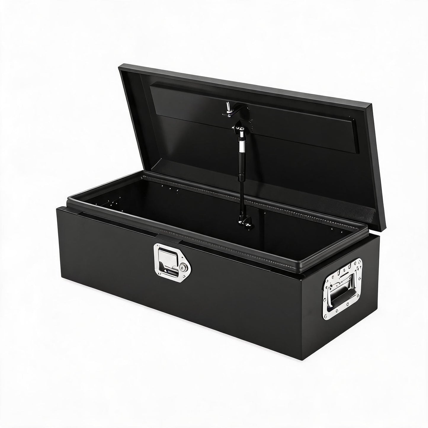 Heavy Duty Steel Truck Bed Tool Box, Powder-Coated Diamond Plate Storage Chest with Side Handle & Lock, Durable Metal Toolbox Organizer for Pickup, RV, Trailer, Mechanic or Workshop - 20X12X10 in