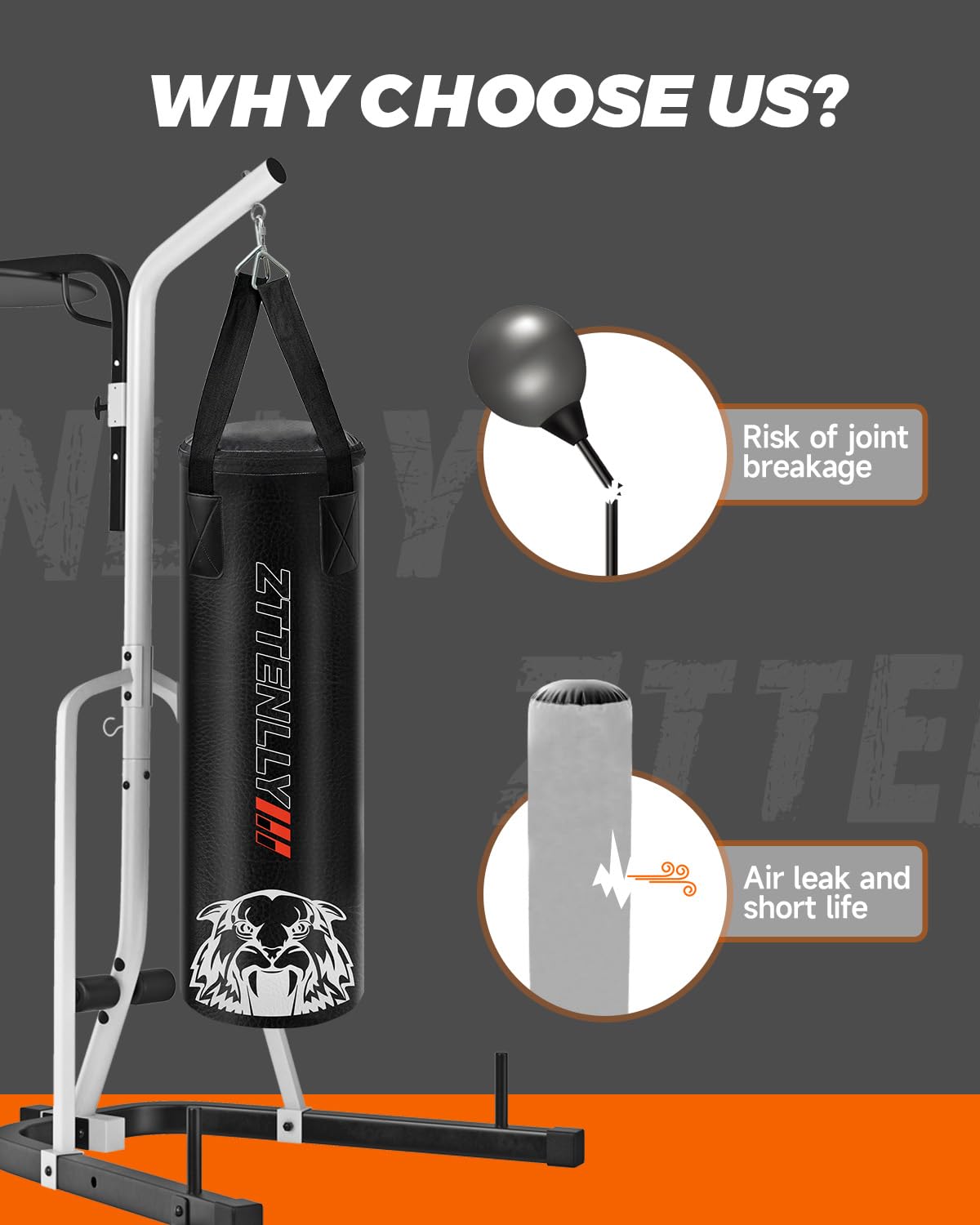 ZTTENLLY Kids Punching Bag with Gloves - PU Leather & Adjustable Height Strap - Boxing Bag Set for 3-8-14 Years Kids/Youth Great for Boxing, MMA, Kickboxing(Unfilled)