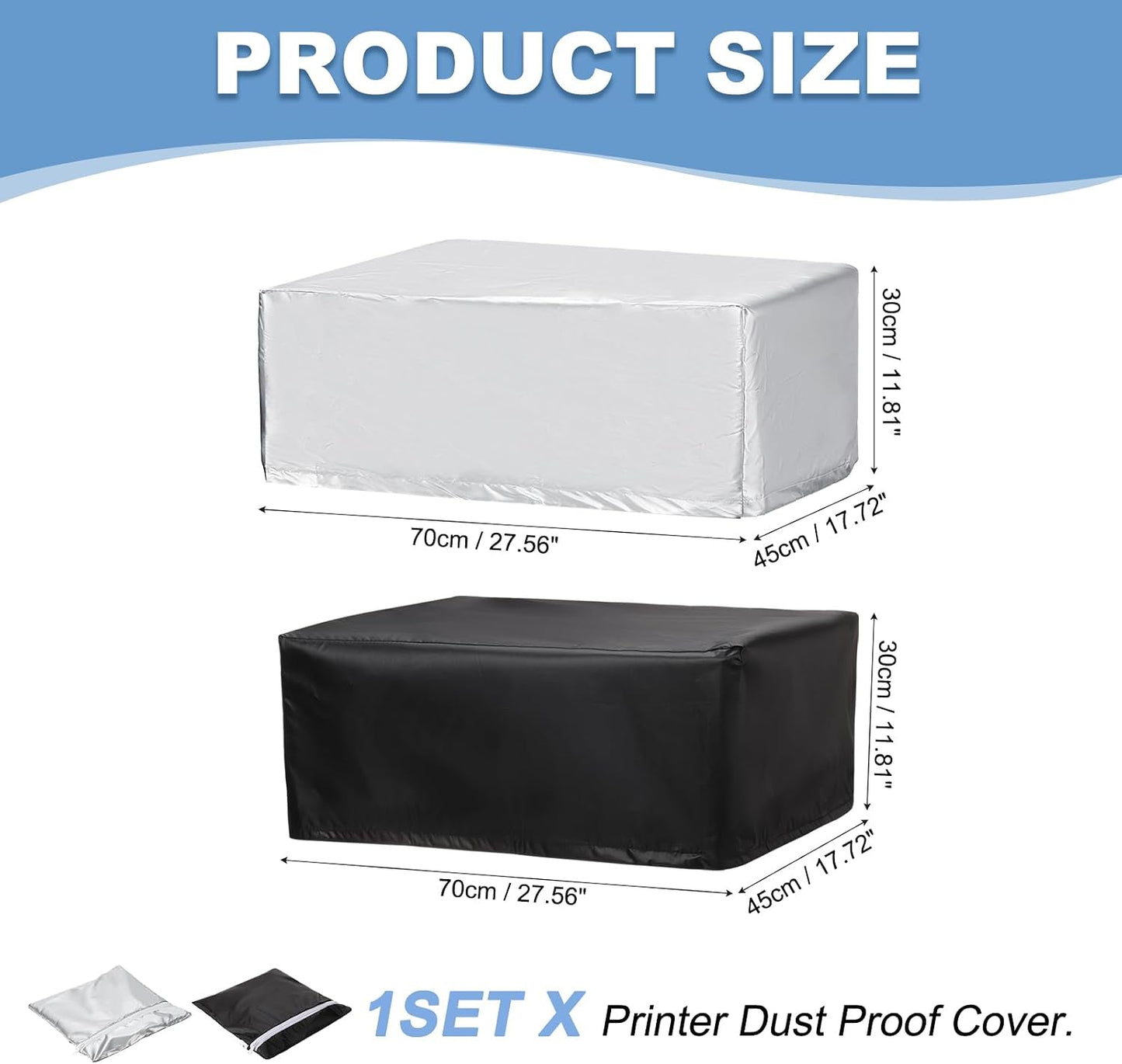 27.56 Inch 2Pcs PATIKIL and Printer Dust Cover Case, Water Proof Static Free Polyester Protective Covers Jacket