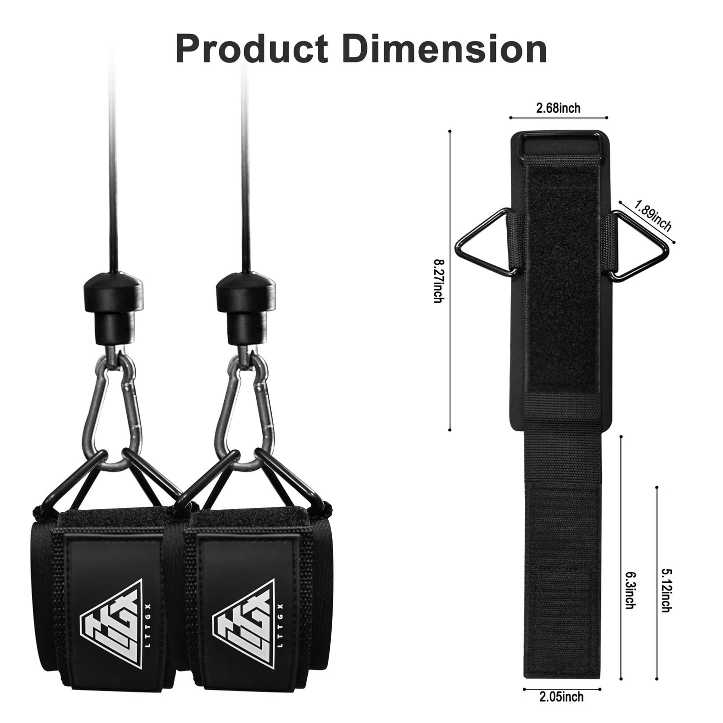 LTTGX Wrist Cuffs for Cables Gym, Adjustable Wrist Straps for Cable Machines Lifting Neoprene Padded