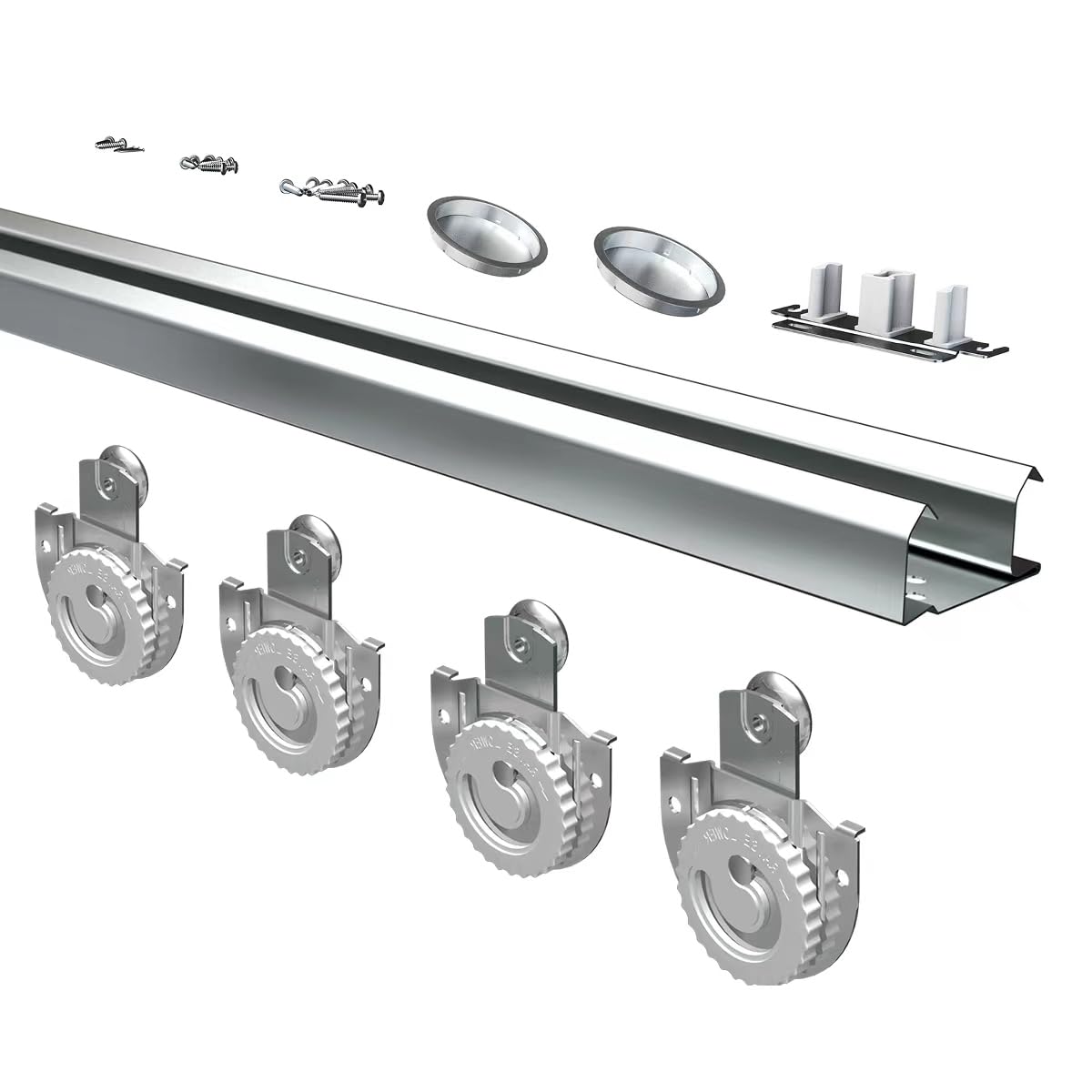 SongYung Bypass Sliding Door Hardware 48", Bypass Wardrobe Closet Door Track Set, Smoothly and Quietly, for 2 Door System
