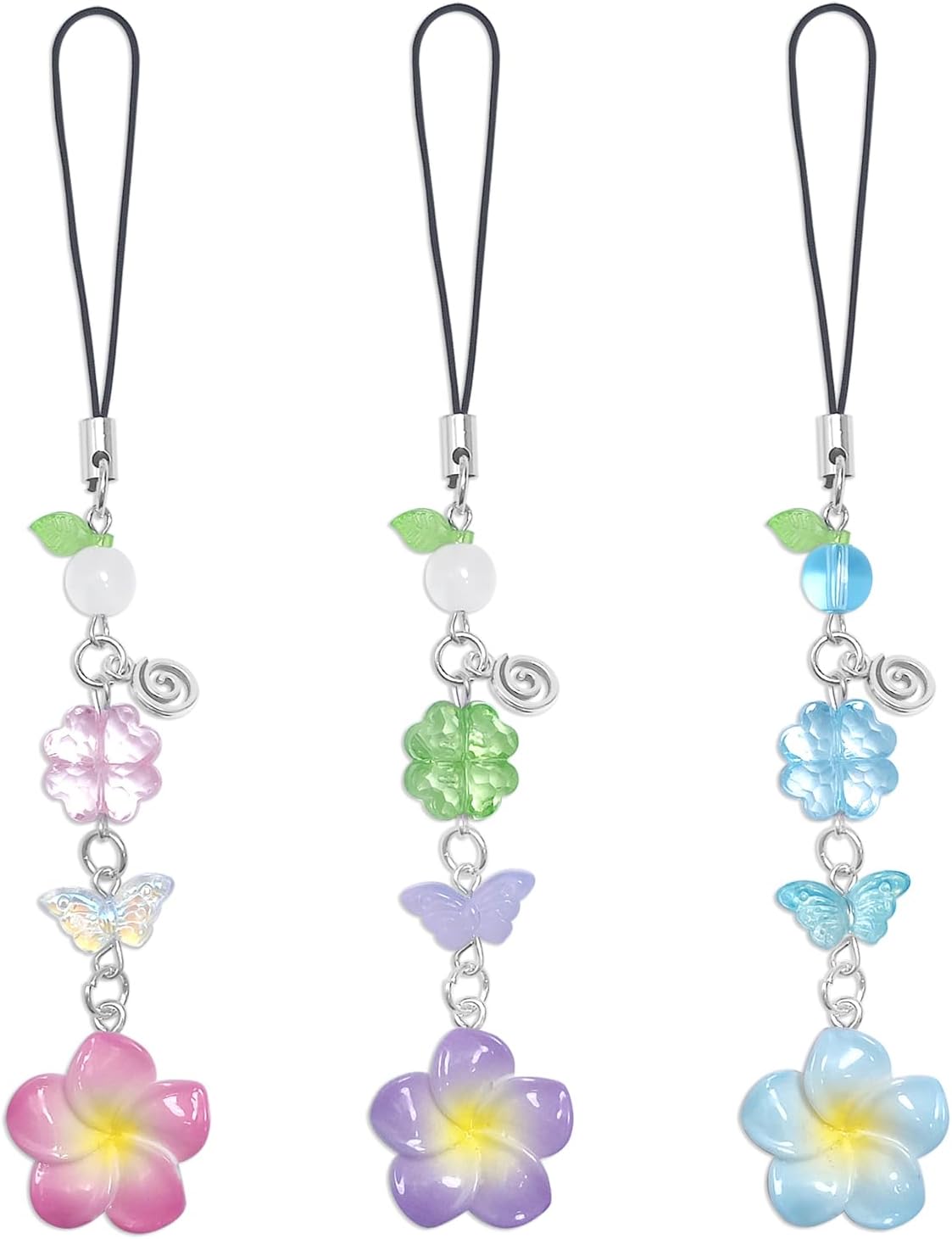 cioatu Y2K Set Cute Phone Charms - Aesthetic Cherry,Flower, Butterfly & Star Cell Phone Straps, Kawaii PhoneAccessories