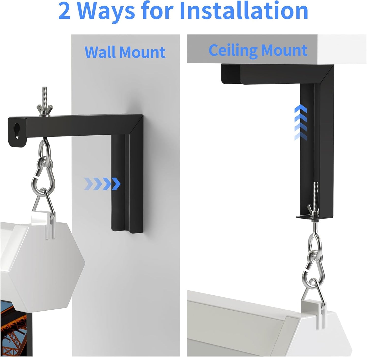 XINLEI 6 inch 66 lbs, PRL003B Universal Projector Screen Wall Mount L-Brackets Hanging Ceiling Mount, Adjustable
