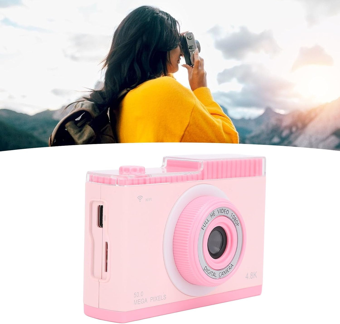 48MP 1080P 8X MP3 ZJchao Retro Compact Digital Camera HD Video Digital Zoom with Player Filters Frames LCD Screen