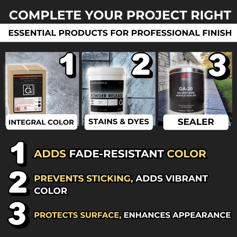 Bluestone Random Stone Concrete Stamps Set of 5 | Made in USA | 29" x 29" | Durable Rigid & Flexible Mats for Driveways, Walkways and Patios – SM 1901/S-5