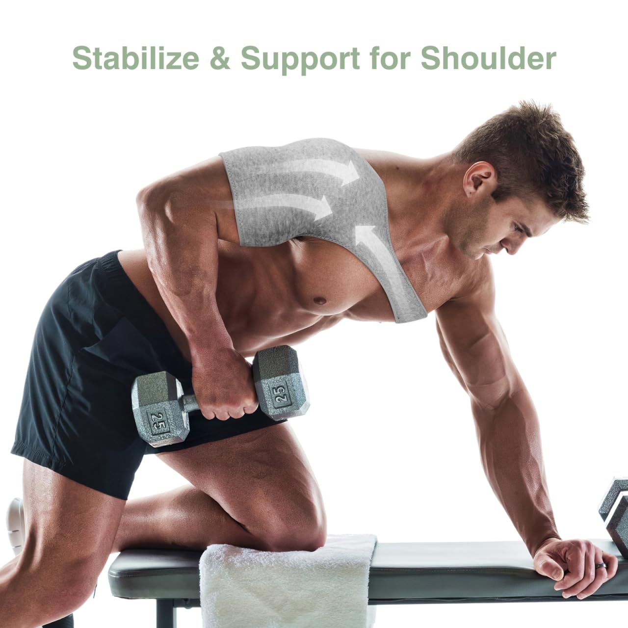 Ipetboom Shoulder Brace: Rotator Cuff Support Brace Wrap for Men and Women - Shoulder Compression Sleeve for Preventing Strains and Dislocation, M