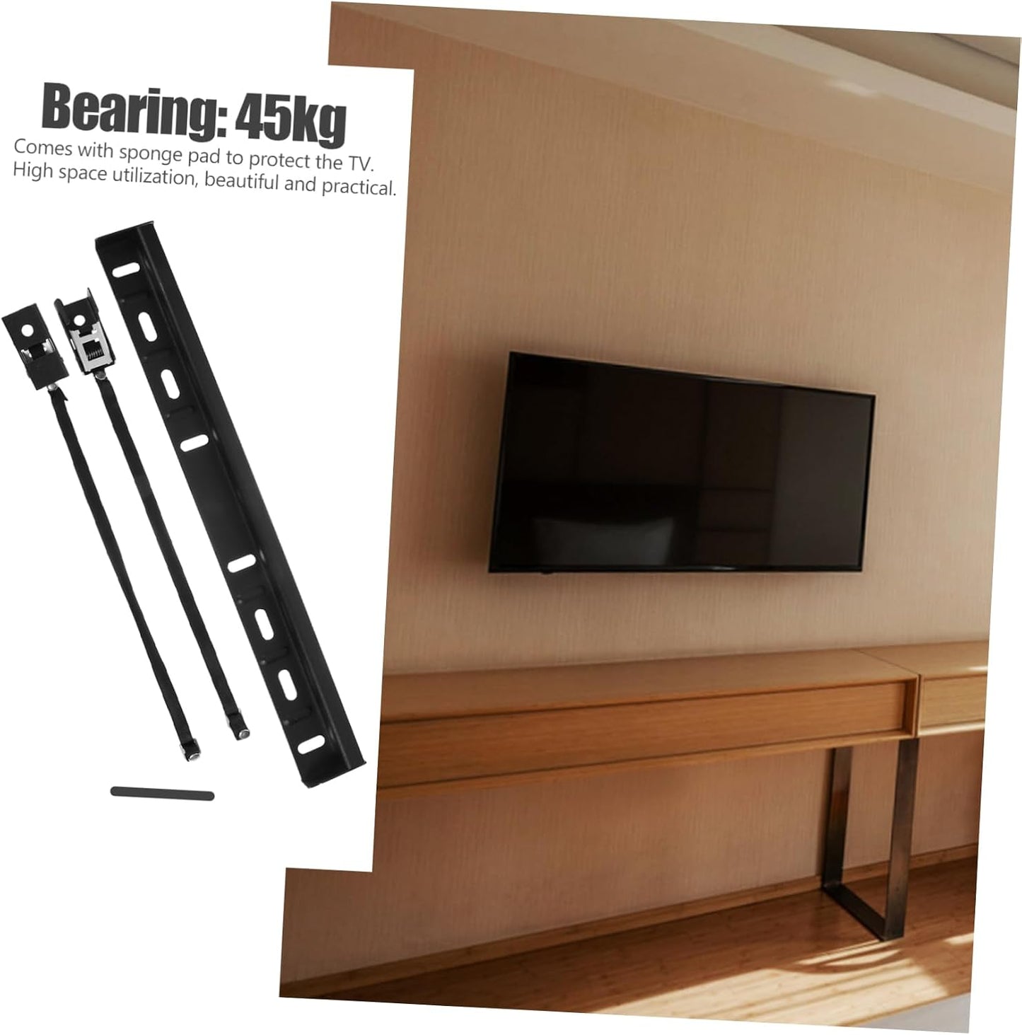 DOITOOL No Drill Rotating TV Wall Mount for Easy Installation