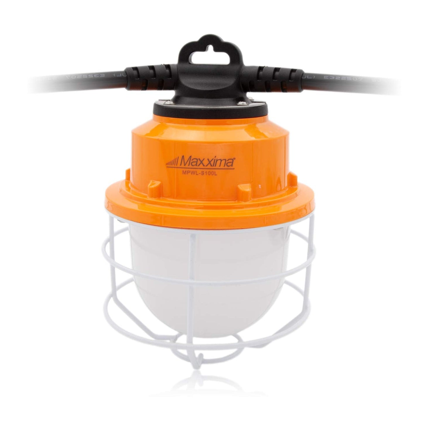 Maxxima Heavy Duty LED Construction String Light - 10,000 Lumens 100 Watts, 50 Ft, Linkable, 5000K Daylight, IP65, Ideal for Portable Job Site or Shipyard Lighting Needs