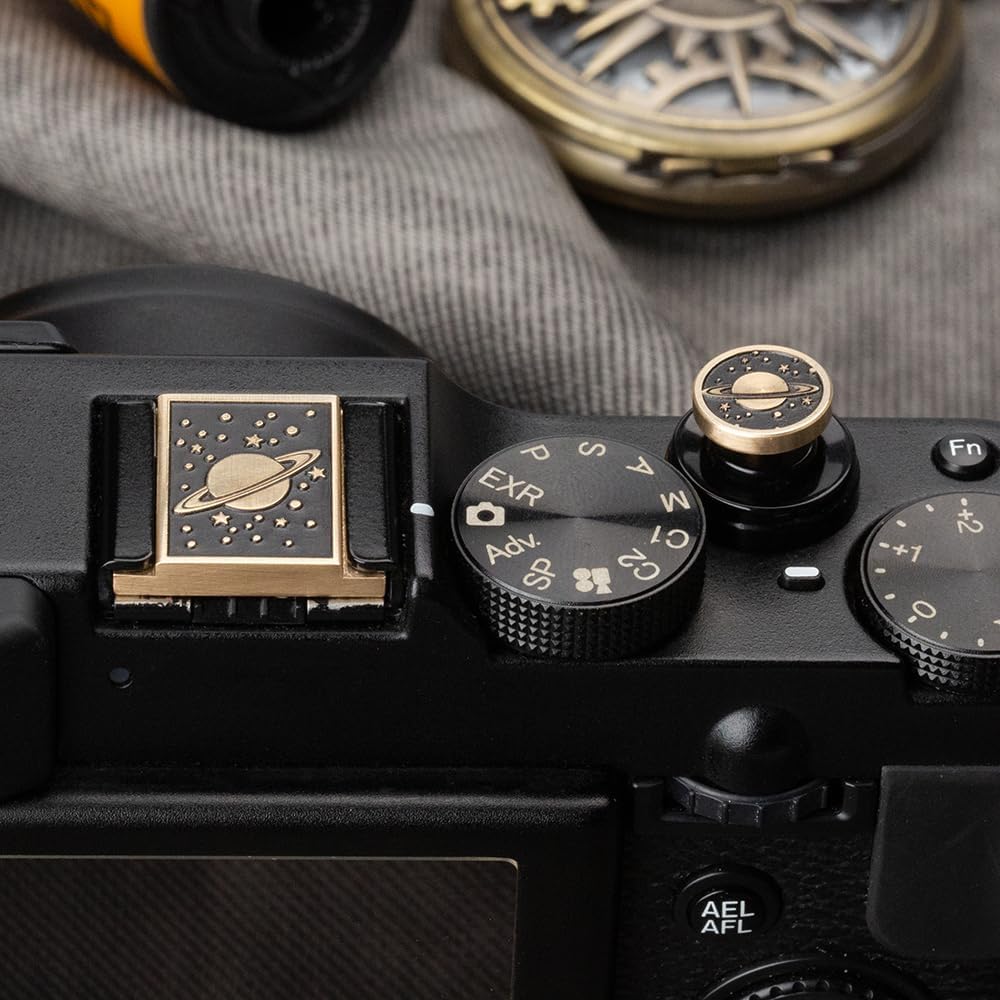 Set z30/z50/d810/d610 X100VI X-T30 X-Pro3 X-Pro2 X-E4(Brass Set) Camera Metal Hot Shoe Cover Shutter Buttons for Nikon