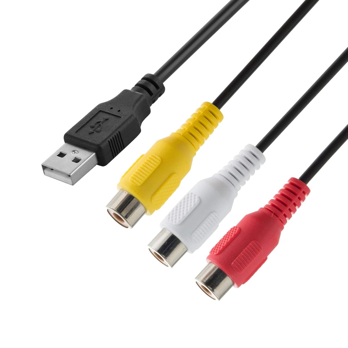 5FT, 2.0 3 USB to RCA Cable USB A Female to RCA Female Cord AV Composite Cable for DVDs, Digital Cameras, Camcorder