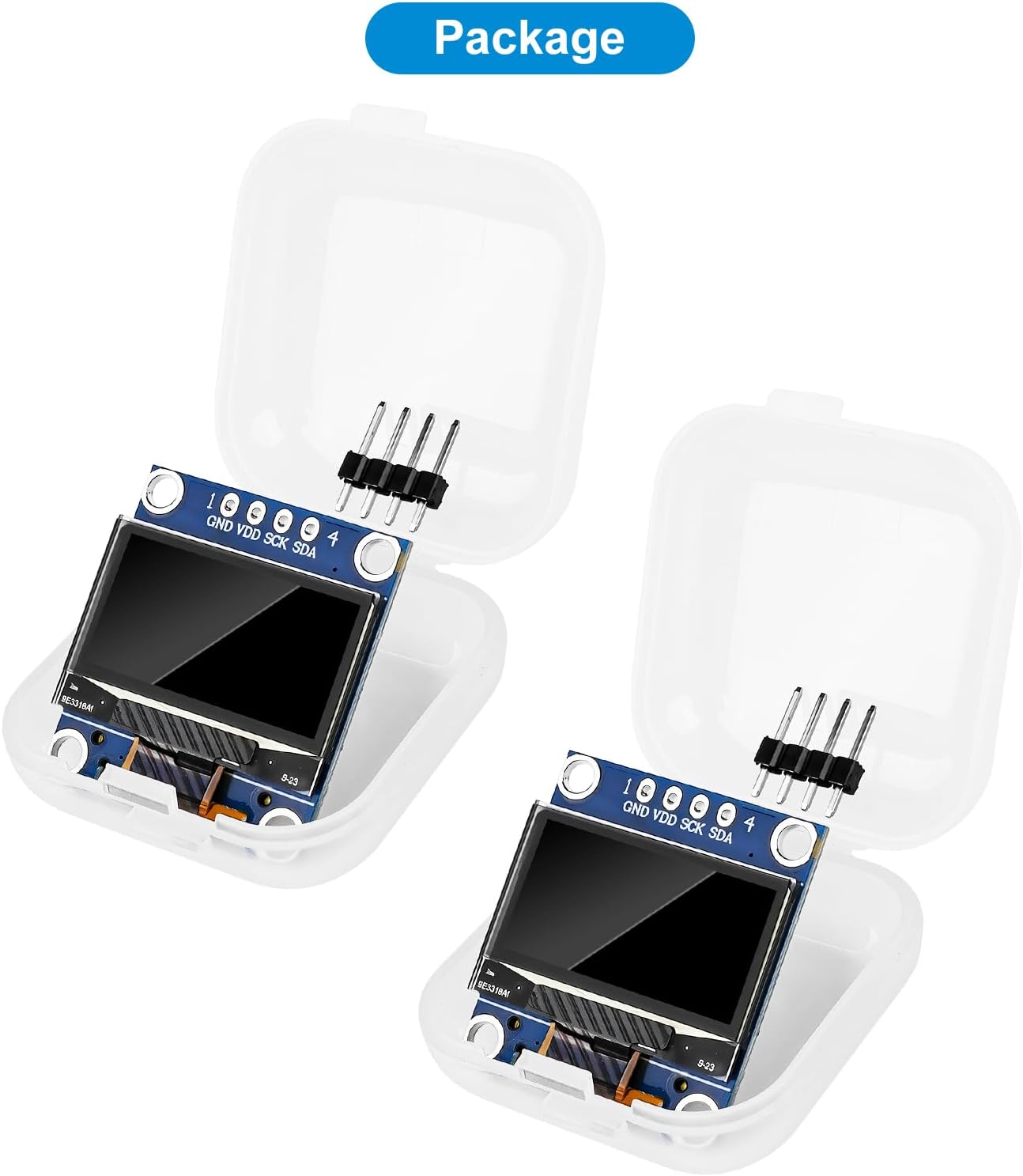 Meshnology 2 0.96 Inch 128x64 I2C SSD1315 ESP32 Pcs OLED Display Module Pixel IIC OLED Screen Driver Self-Luminous