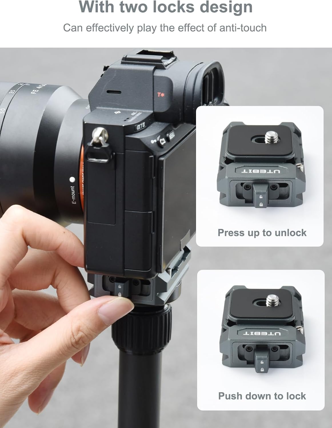 UTEBIT Arcac/F38 Setup 1/4" 3/8" Quick Release Plate Kit, Interface Camera Quick Release Plate Mount Quick w/ to Screw